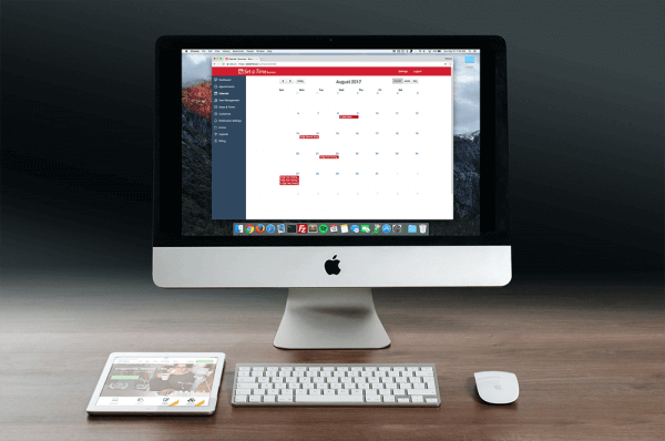 Set a Time calendar dashboard on a iMac computer with iPad on desk