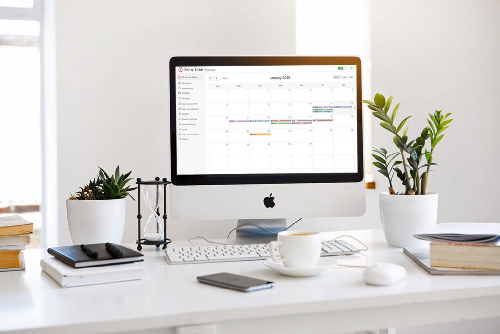 Set a Time online scheduling software on Mac computer desktop